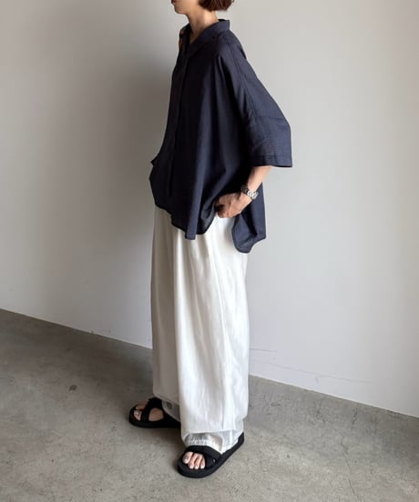 back shirring check shirt【一部予約】