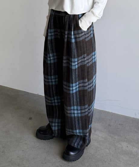 flannel check easy pants