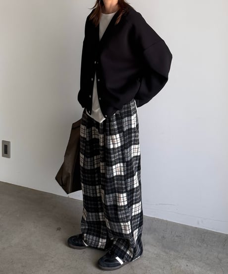 flannel check easy pants