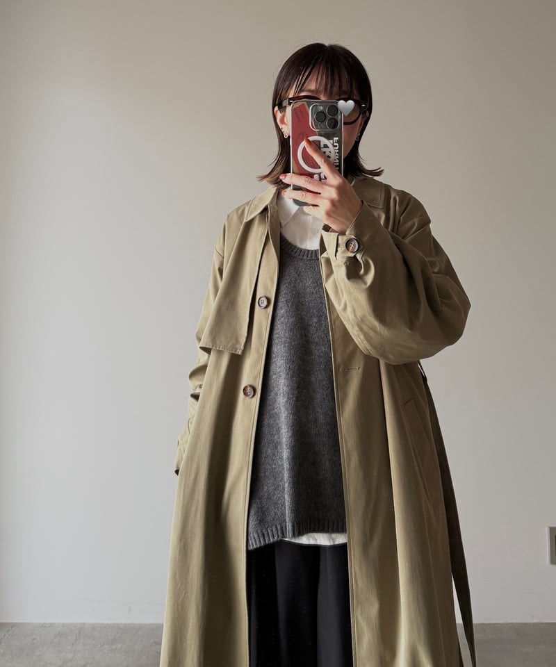 ジャケット・アウター yourmle soutien collar long coat khaki yourmle soutien collar long coat カーキ