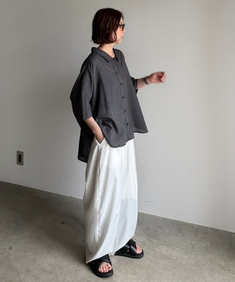 back shirring check shirt【一部予約】