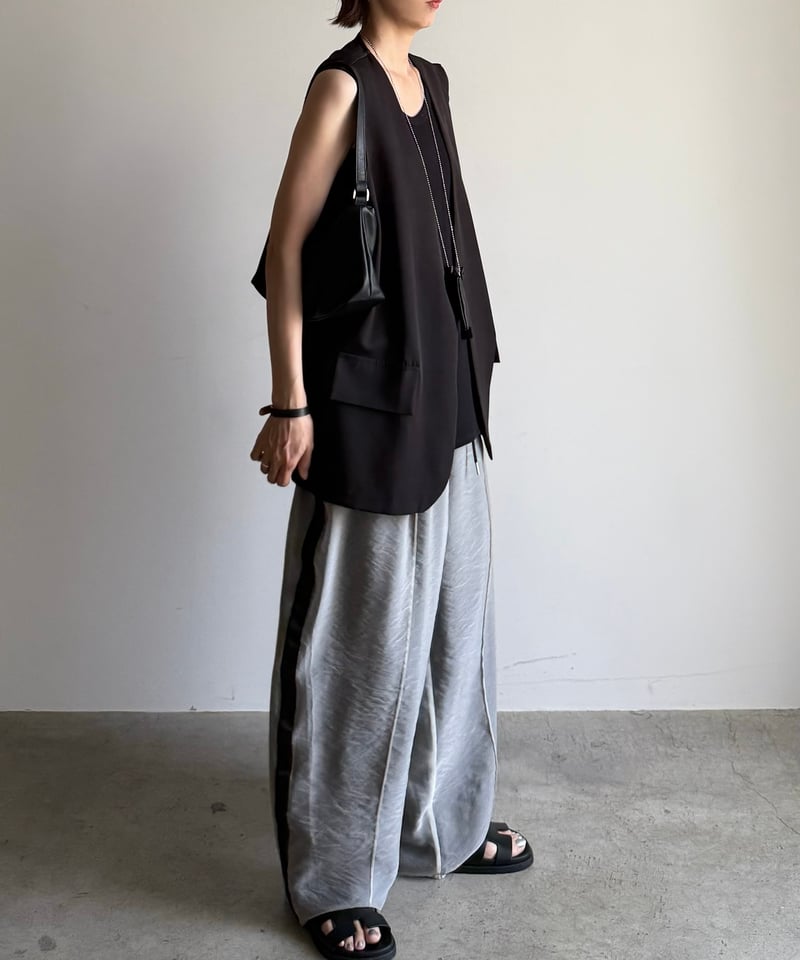 SLIT LINE PANTS ふじあみ　スリットラインパンツ【新品】 パンツ 「FVLMEN」side slit relax pants/サイドスリット