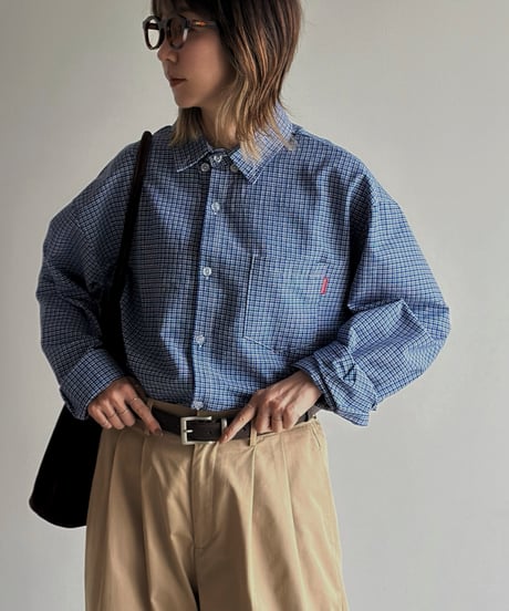 blue check over shirt
