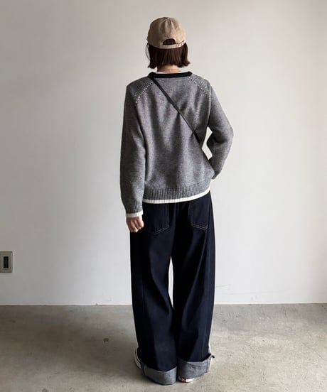 fine border raglan knit
