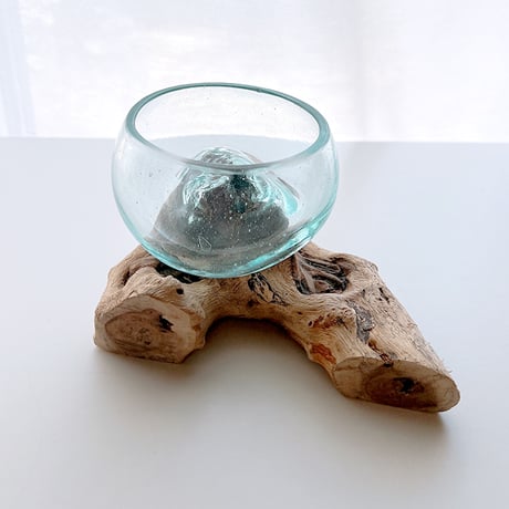 CRAFT GLASS WOOD　流木ガラスオブジェ 04　ハンドメイドガラス1点もの