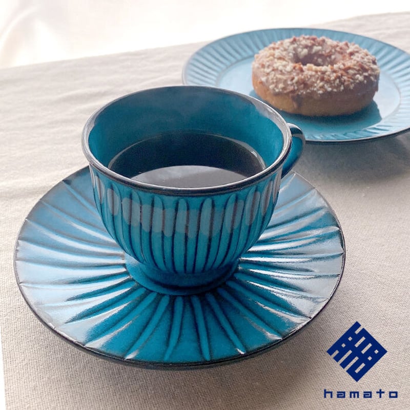 浜陶【波佐見焼】BLUE彫 コーヒーカップ＆ソーサ― | Flow