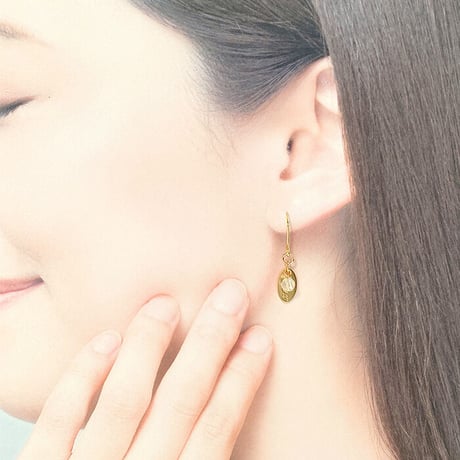 Flow accessories  Flowプレートピアス/イヤリング　ローズクォーツ【メール便アイテム】
