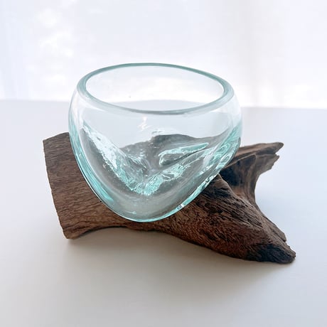 CRAFT GLASS WOOD　流木ガラスオブジェ 03　ハンドメイドガラス1点もの