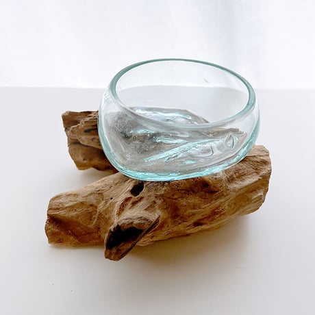 CRAFT GLASS WOOD　流木ガラスオブジェ 08　ハンドメイドガラス1点もの