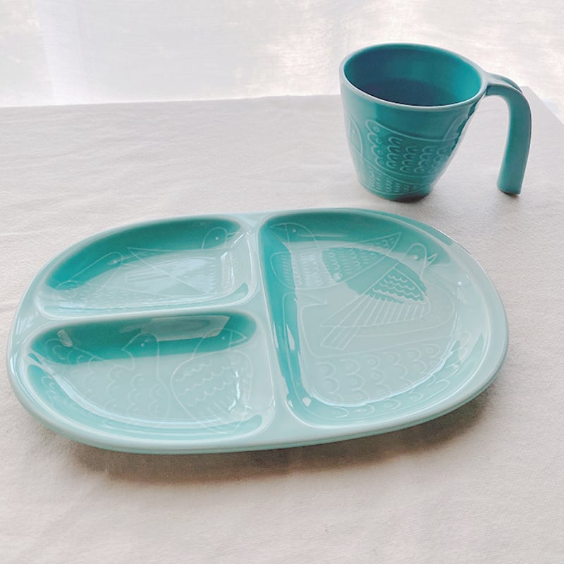 【新品】波佐見焼　birdプレート　緑　藍 波佐見焼】aiyu（アイユー）bird ミディプレート 緑 | Flow