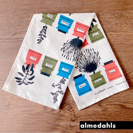 almedahls/アルメダールス　キッチンタオル　ハーブポット　オレンジグリーン【メール便アイテム】