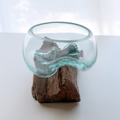 CRAFT GLASS WOOD　流木ガラスオブジェ 03　ハンドメイドガラス1点もの