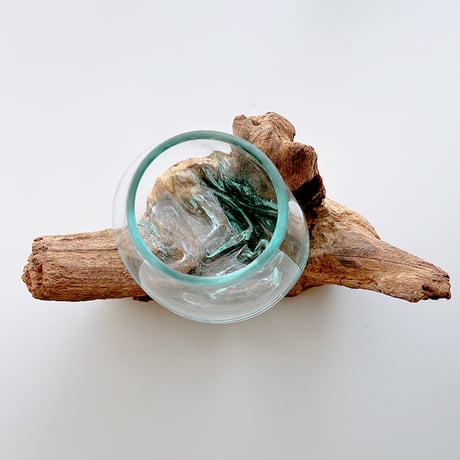CRAFT GLASS WOOD　流木ガラスオブジェ 11   Lハンドメイドガラス1点もの