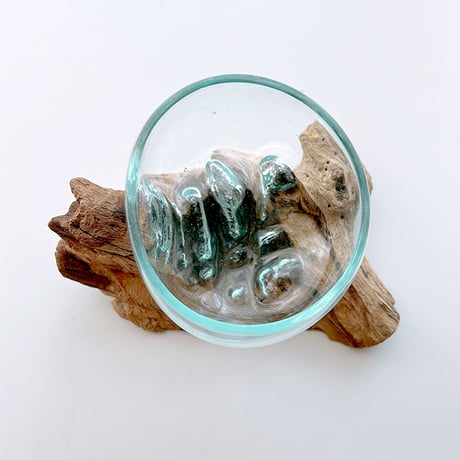 CRAFT GLASS WOOD　流木ガラスオブジェ 07　ハンドメイドガラス1点もの