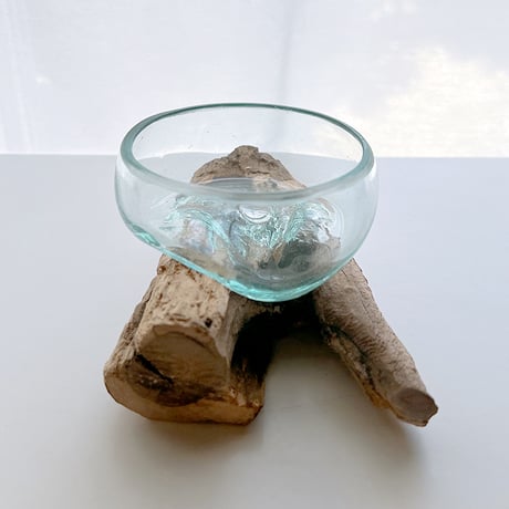 CRAFT GLASS WOOD　流木ガラスオブジェ 02　ハンドメイドガラス1点もの