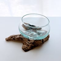 CRAFT GLASS WOOD　流木ガラスオブジェ 05　ハンドメイドガラス1点もの