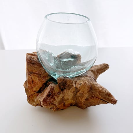 CRAFT GLASS WOOD　流木ガラスオブジェ 10　L ハンドメイドガラス1点もの