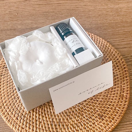 【西海陶器】essence of life / aroma stone りんごセット　アロマストーン/りんご　アロマオイル/ラベンダー＆スイートオレンジ