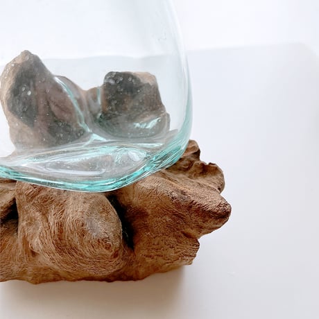 CRAFT GLASS WOOD　流木ガラスオブジェ 12 L ハンドメイドガラス1点もの