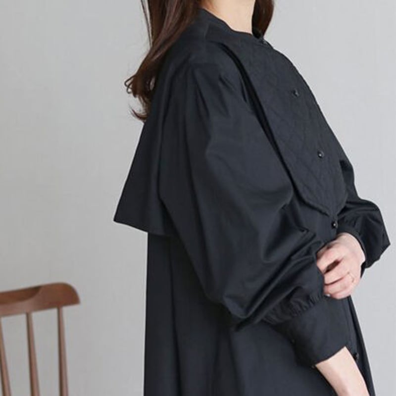 キルティングヨークシャツブラウスワンピース(3カラー) 00-op-02