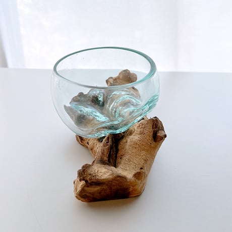 CRAFT GLASS WOOD　流木ガラスオブジェ 06　ハンドメイドガラス1点もの
