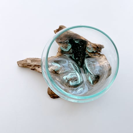 CRAFT GLASS WOOD　流木ガラスオブジェ 05　ハンドメイドガラス1点もの