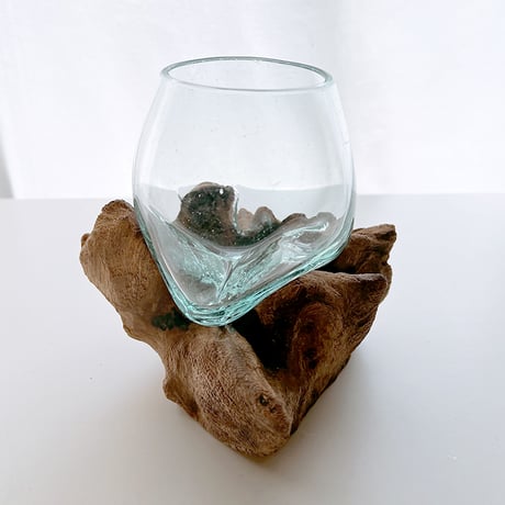 CRAFT GLASS WOOD　流木ガラスオブジェ 12 L ハンドメイドガラス1点もの