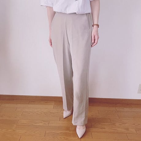 再入荷！リネンタッチ　タックストレートパンツ(4カラー)　01-pnt-01