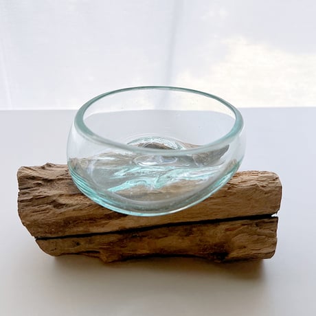 CRAFT GLASS WOOD　流木ガラスオブジェ 02　ハンドメイドガラス1点もの