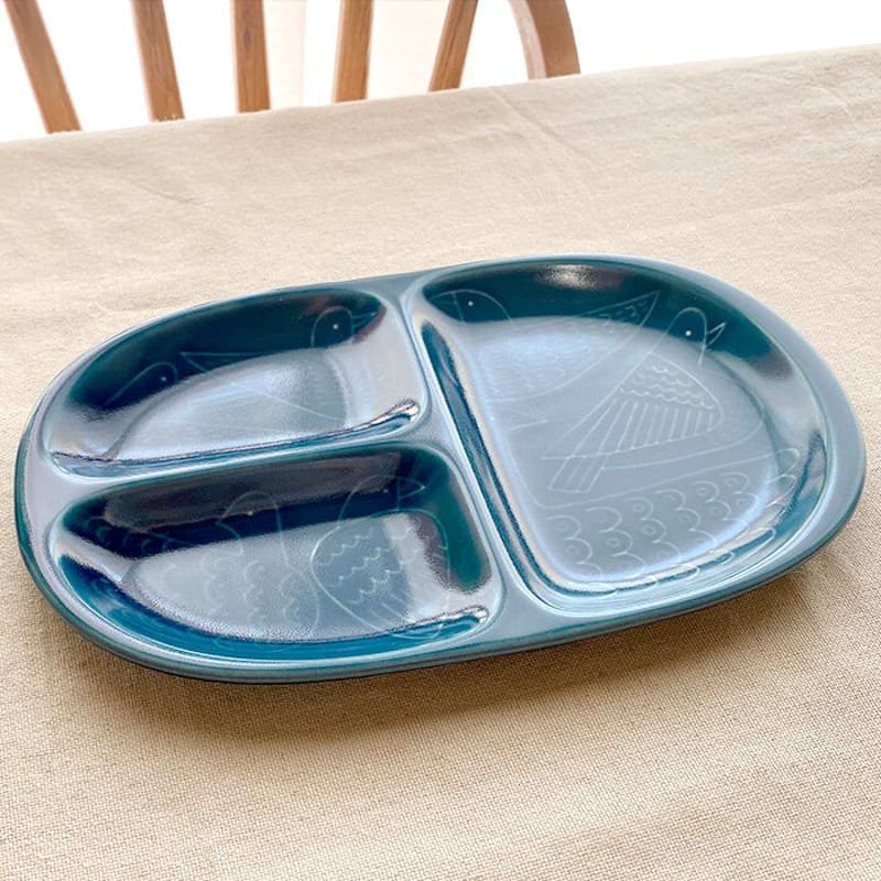 波佐見焼】aiyu（アイユー）bird ミディプレート 藍 | Flow