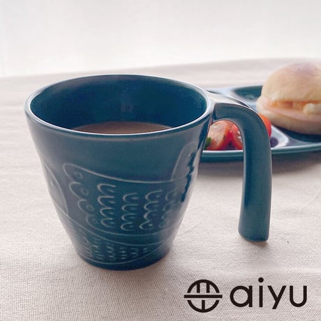 【波佐見焼】aiyu（アイユー）bird 　マグカップ　藍
