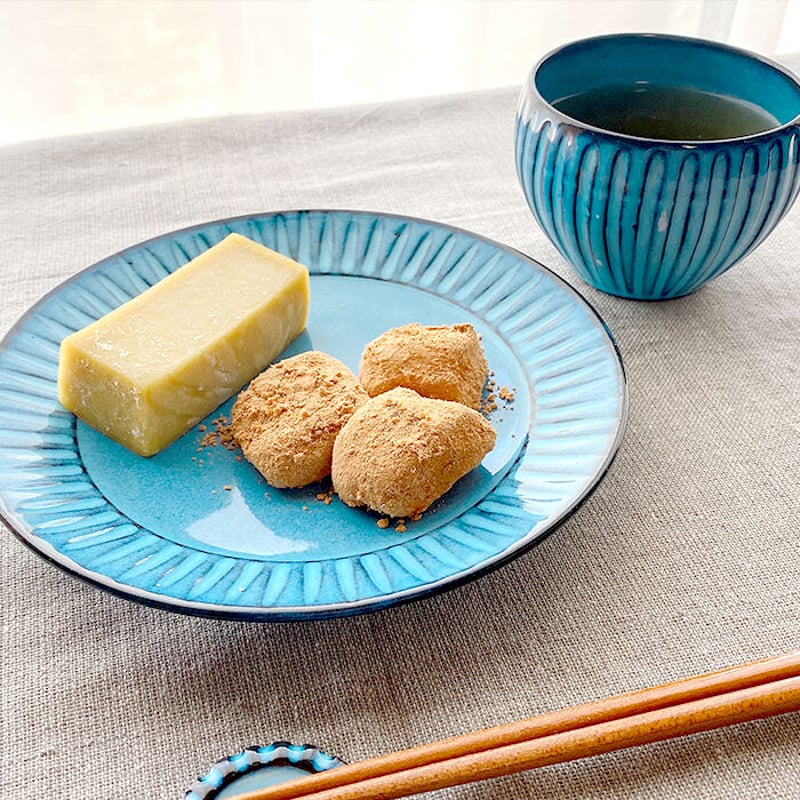 浜陶【波佐見焼】BLUE彫 フルーツ皿 平皿 取り皿 | Flow