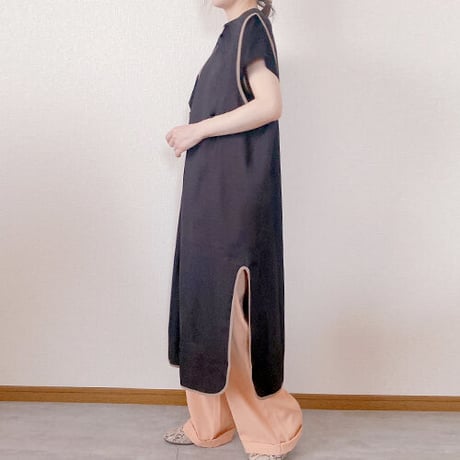 配色パイピングロングジレ(2カラー)　02-tops-12