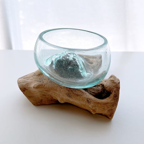 CRAFT GLASS WOOD　流木ガラスオブジェ 04　ハンドメイドガラス1点もの