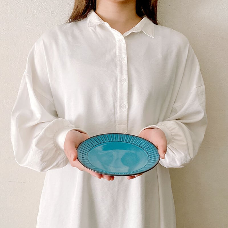 BARRATTS フルーツモチーフ陶器平皿2枚セット 浜陶【波佐見焼】BLUE彫 フルーツ皿 平皿 取り皿 | Flow