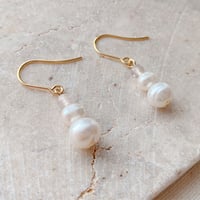 Flow accessories ローズクォーツ×淡水パール ピアス/イヤリング【メール便アイテム】