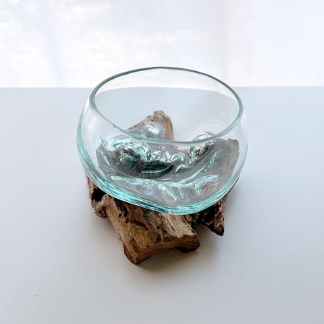 CRAFT GLASS WOOD　流木ガラスオブジェ 05　ハンドメイドガラス1点もの