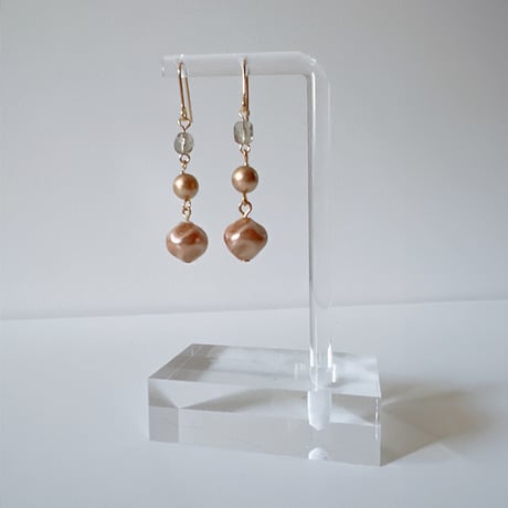 Flow accessories  ゴールドパールピアス/イヤリング【メール便アイテム】