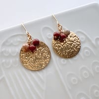 Flow accessories  天然石ゴールドプレートピアス　レッド /イヤリング【メール便アイテム】