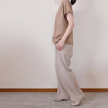 再入荷！リネンタッチ　タックストレートパンツ(4カラー)　01-pnt-01