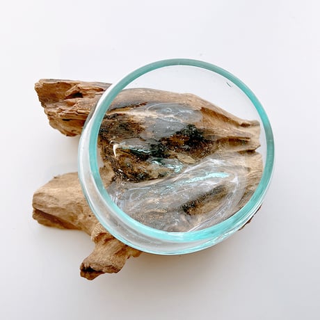 CRAFT GLASS WOOD　流木ガラスオブジェ 08　ハンドメイドガラス1点もの