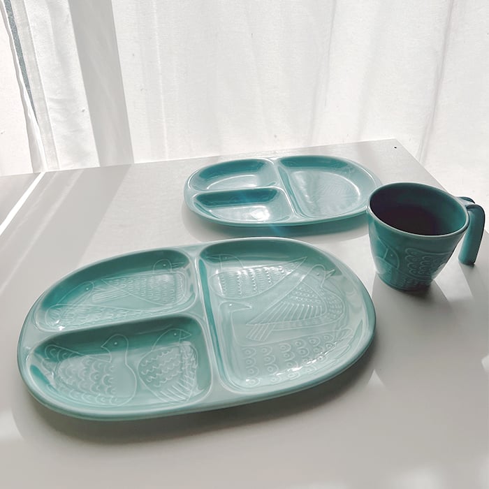 【新品】波佐見焼　birdプレート　緑　藍 波佐見焼】aiyu（アイユー）bird ミディプレート 緑 | Flow