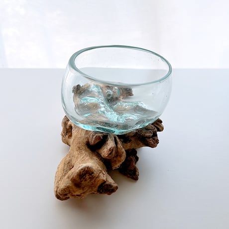 CRAFT GLASS WOOD　流木ガラスオブジェ 06　ハンドメイドガラス1点もの