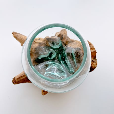 CRAFT GLASS WOOD　流木ガラスオブジェ 10　L ハンドメイドガラス1点もの