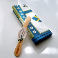 Skandinavisk Hemslojd　北欧キッチンタオル＆木製バターナイフ　ギフトセット　スウェーデン（1点までメール便配送）
