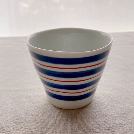 【波佐見焼】KIHARA(キハラ)　 NATURE カップ ボーダー　そば猪口/デザートカップ/スープカップ