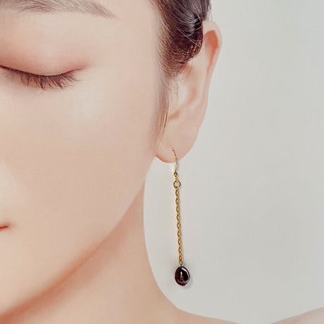 Flow accessories グレー淡水パールロングチェーンピアス/イヤリング【メール 便アイテム】