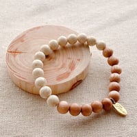 Flow accessories  "w&s” series  リバーストーンNo.1＆ウッド　天然石ブレスレット【メール便アイテム】