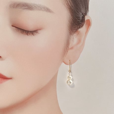 Flow accessories ローズクォーツ×淡水パール ピアス/イヤリング【メール便アイテム】
