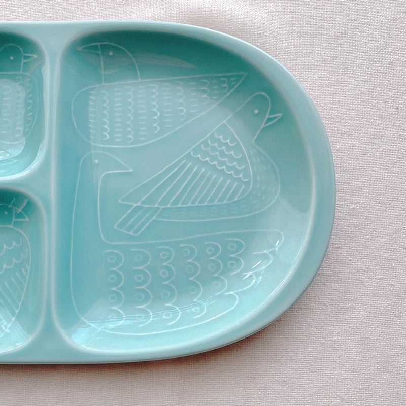 【新品】波佐見焼　birdプレート　緑　藍 波佐見焼】aiyu（アイユー）bird ミディプレート 緑 | Flow